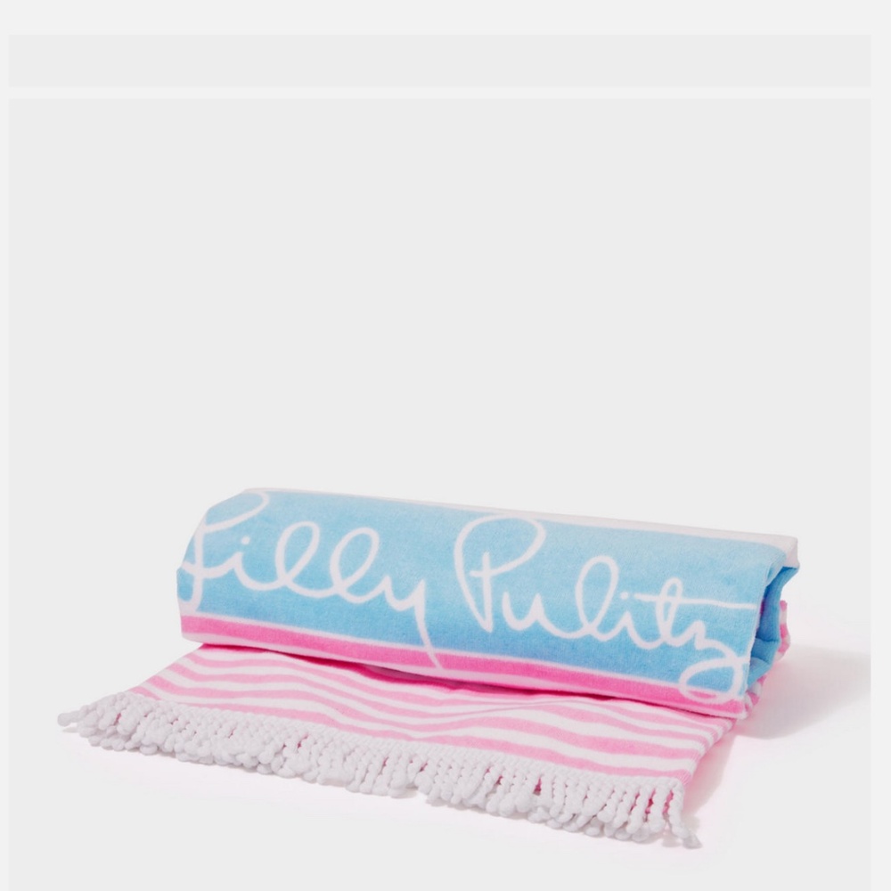 LILLY PULITZER Oversized Beach Towel Multi Gwp Soleil It On Me Striped Towel - Picture 3 of 3